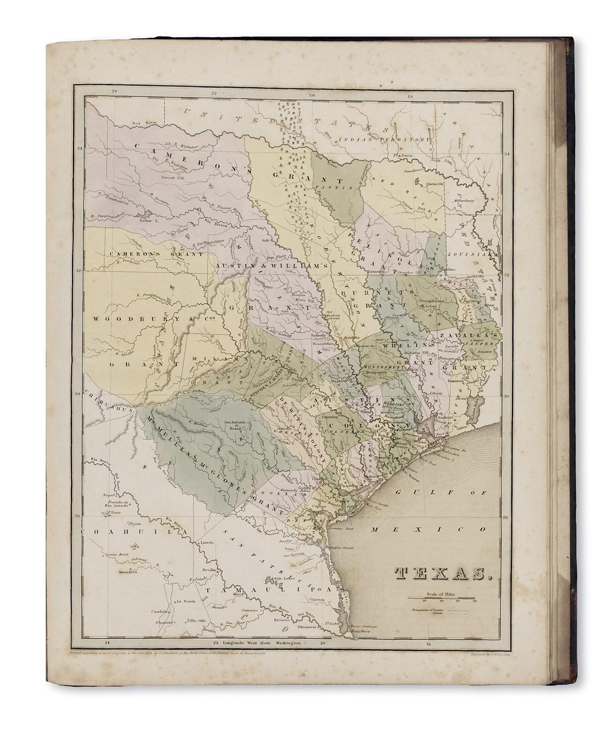 BRADFORD, THOMAS GAMALIEL. An Illustrated Atlas, Geographical, Statistical, and Historical, of the United States,